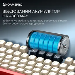 Клавіатура GamePro Asgard Ragnar Keychron Super Red Switch Wireless/Bluetooth/USB Blue бездротова (MK285BL) - мініатюра 11