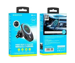 Автомобільний тримач для телефону з бездротовою зарядкою Borofone BH201 MagSafe 5W-15W - мініатюра 9