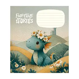 Зошит Школярик Fairytale Stories 12 аркушів коса лінія (012-3755C), в асортименті - мініатюра 3
