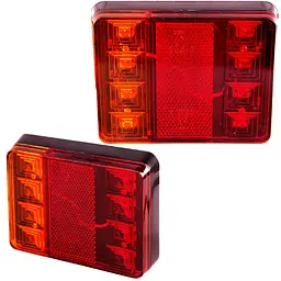 LED Задній ліхтар квадратний 58LED 12V/ 120 х 95 х 23 мм 2 шт. (BL-64908)