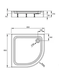 Душовий піддон Radaway Laros A 85x85 Compact SLA8585-01 - мініатюра 2