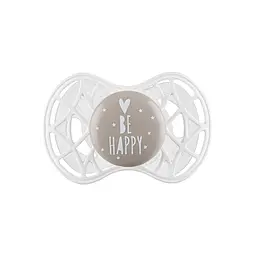 Пустушка Nuvita 7085 Air55 Cool симетрична 6m+ BE HAPPY сіра NV7085PG - мініатюра 2