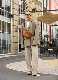 Велика жіноча шкіряна сумка бананка Sambag Tirso Max руда 38 × 17 × 6 см (81341121) - мініатюра 3