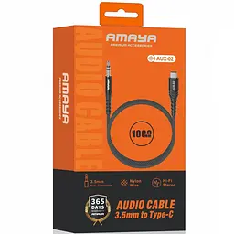 Аудіо кабель Aux Amaya AUX-02 (Type-C to AUX 3.5mm) (1m) Black - мініатюра 2