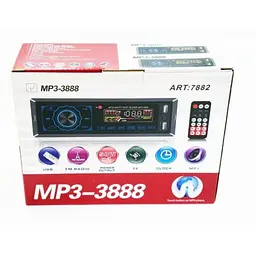 Автомагнітола з пультом чорна магнітола з сенсорним дисплеєм 3888 ISO+FM+USB+SD+AUX+Bluetooth 4x50W 1Din - мініатюра 5