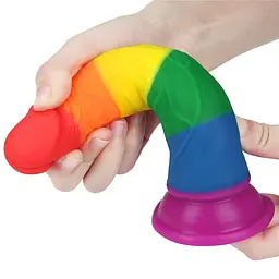 Фалоімітатор LoveToy Prider 7" 18.5 см райдужний - мініатюра 9
