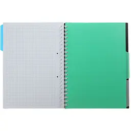 Зошит на пружині Buromax Classic А4 (210x297) 120 аркушів 3 розділювачі чорний (BM.24345911-01) - мініатюра 5