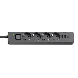 Мережевий фільтр-подовжувач СolorWay 4 розетки/3USB (2USB-A + 1 TYPE-C) (24W) Black 5 м (CW-CHE435PDB) - мініатюра 5