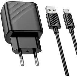 Зарядний пристрій HOCO CS21A Rich USB QC 3.0 + кабель USB-A — USB-C чорний (6942007609906) - мініатюра 10