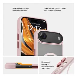 Чехол для Apple iPhone 17 Air, Uniq MagCase, розовый, противоударный, панель-накладка с MagSafe, ударопрочный TPU+PC, с магнитом MagSafe, поддержка полноценной беспроводной зарядки, ArmorStandart (ARM86278) - мініатюра 3