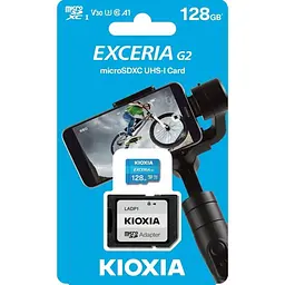 Карта пам'яті Kioxia microSDXC Exceria G3 128GB Class 10 UHS-I U3 V30 + SD Adapter (LMEX3L128GG2) [163980] - мініатюра 4