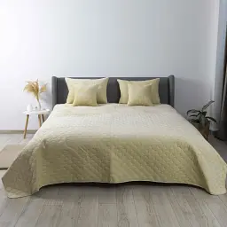 Покривало ТЕП велюрове Velour Ромб круглий 220x240 см бежеве - мініатюра 2