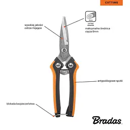 Секатор Bradas з прямим лезом, V-SERIES-D, KT-V1037 - мініатюра 3