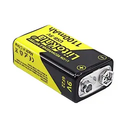 Акумулятор Крона Liitokala 1100mAh 9V USB (Чорно-жовтий) - мініатюра 2