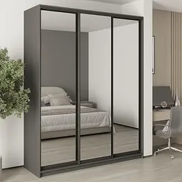 Шафа-купе тридверна MebelStar Комбо BG 3 Дзеркала 190x45x240 см Антрацит (MBS-9789)