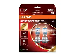 Комплект галогенових ламп Osram 64210NB220-2HB H7 Night Breaker +220% 55W 12V PX26d HardDuopet - мініатюра 3