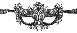 Мереживна маска Cottelli Accessoires Orion Embroidered OS чорний - мініатюра 3
