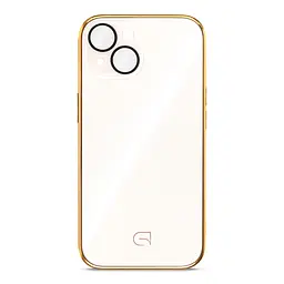 Чехол-накладка для Apple iPhone 15, Replica MagSafe, золотой, противоударный защитный чехол с магнитным кольцом MagSafe, защита всего корпуса, TPU+PC, зеркальный, выступающий бортик вокруг экрана, ArmorStandart (ARM76221)