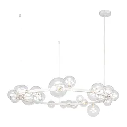 Люстра стельова G9 Levistella 918LP267-24 WH+CL, 24 плафона, білий і прозорий, сучасний стиль для дому - мініатюра 2