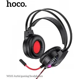 Навушники Hoco LED Joyful Gaming Headphones W105 чорно-сині 6931474754172 - мініатюра 7