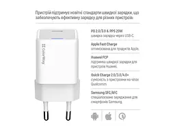 Мережевий зарядний пристрій ColorWay GaN Mini 20 W White (CW-CHS059PD-WT) - мініатюра 6