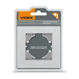 Рамка Videx BINERA сріблястий алюміній одинарні (VF-BNFRA1H-SL)