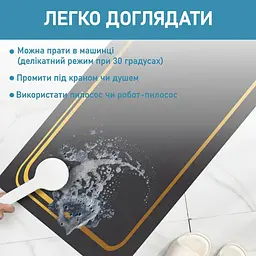 Набір діатомітових килимків для ванної та кухні Aquarius 50х80 см/50х120 см Графітовий Мармур - мініатюра 7