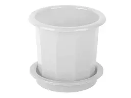 Горщик для квітів КОНСЕНСУС 500 мл з підставкою Тюльпан d=110 мм біл.