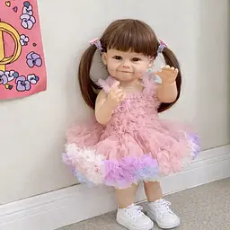 Реалістична Кукла Реборн 55 см повністю силіконова Doll Reborn Baby К0100612 - мініатюра 4