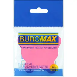 Блок паперу для нотаток Buromax Neon Butterfly з клейким шаром 75х75 мм 50 аркушів різнобарвний (BM.2364-99)