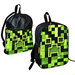 Шкільний рюкзак дитячий Minecraft + Сумка для взуття спортивної форми рюкзак-мішок для хлопчика (01714)