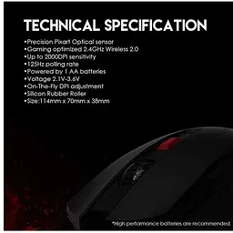 Ігрова бездротова миша Fantech WG-10 RAIGORII PixArt 10G Black - мініатюра 6
