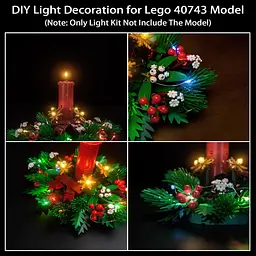 Комплект світлодіодних світильників, сумісний із моделлю LEGO 40743 - для різдвяної прикраси столу - Креативний набір - мініатюра 7