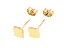 Сережки Xuping пусети TTM Stainless Steel 14K "Квадрати" 6х6мм (335905) 1,4см