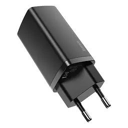 Мережевий зарядний пристрій Baseus GaN Lite 1USB + Type-C 65W CCGAN2L-B01 Black - мініатюра 2
