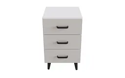 Тумба Віва 3 на конусних ніжках Ferrum-decor 56,5x35x40 Чорний метал ДСП Білий 16 мм (FRD-106823) - мініатюра 3
