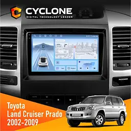 Штатна магнітола Toyota Land Cruiser Prado (120) 2002-2009 AMP Cyclone C9-012 4x64 DSP 4G Cyclone (НФ-00007164)
