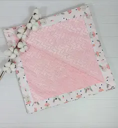 Плед дитячий плюшовий 97х97 a.l.babybox Зайчики на гойдалці Рожевий