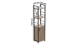 Етажерка 3/34 Серії Конект з тумбою 144x34x28 Чорний ДСП Дуб Сан-Марино FRD-104422 - мініатюра 3