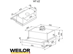 Витяжка телескопічна WEILOR WT 62 SS - мініатюра 8
