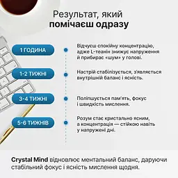 Добавка для фокусу кристального мислення когнітивної витривалості пам'яті та адаптації до стресу Perla Helsa Crystal Mind капс. 40 шт. - мініатюра 8