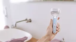 Епілятор Panasonic пінцетний, акумуляторний , пінцет.-60, волог.+сух., насадок-8, футляр, голубий-білий - мініатюра 7