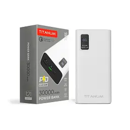 Повербанк TITANUM 728S 30000mAh 22.5W Білий Power Bank