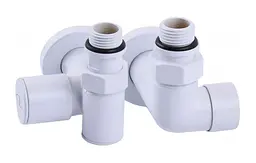 Набір кутових кранів Solomon TEN 7777 1/2" з американкою White 30412 - мініатюра 3