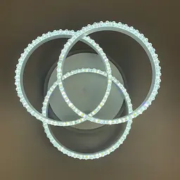 LED світильник білий на 3 кільця з хромованою смужкою d30 см Line.F A 55063/3С RGB WH+CR - мініатюра 8