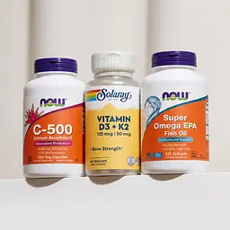 Енергія та імунітет на кожен день - Super Omega EPA 1200 mg 360/240 120 sgels + Vitamin D-3 & K-2 60 vcaps + C-500 Ascorbate 250 vcaps