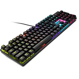 Клавіатура Vinga KBGM-100 LED Blue Switch USB Black (KBGM-100 Black) - мініатюра 2
