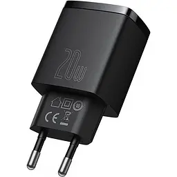 Зарядний пристрій Baseus Compact Quick Charger U+C 20W EU black (CCXJ-B01)