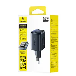 Сітчасте зарядне пристрій Baseus PicoGo AE11 Fast Charger 2C+U 67W чорний E0121200 - мініатюра 2