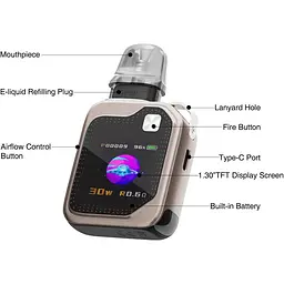 Под-система Lost Vape POD System Ursa Baby 3 30W Pod 1200mAh 2.5ml Kit Shadow Mocha (17753) - мініатюра 3